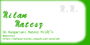 milan matesz business card